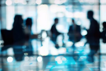 Sitting down to become more innovative Defocused shot of a group of businesspeople having a meeting in a boardroom