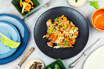 Mushroom frittata,chanterelle omelette.