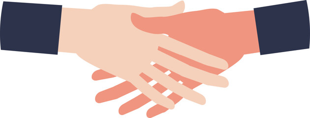 Two hands in a firm handshake, symbolizing agreement, partnership, or deal.