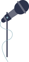 Vector illustration of a classic handheld microphone with a cable, symbolizing audio recording and broadcasting.