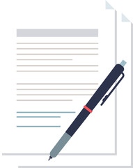 A pen lies on a document, symbolizing agreement, contract signing, or administrative work.