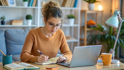  essentials of good study habits, A clean and organized study space, featuring a student working efficiently with minimal distractions.