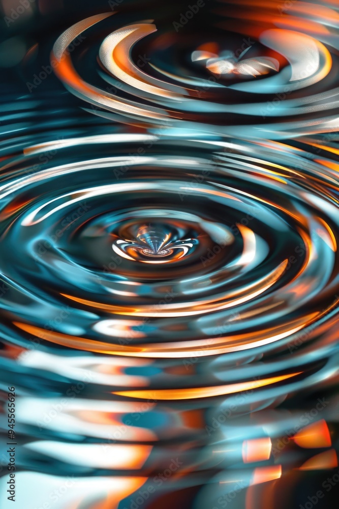 Poster Close up shot of water surface with ripples, suitable for use in nature or science related contexts