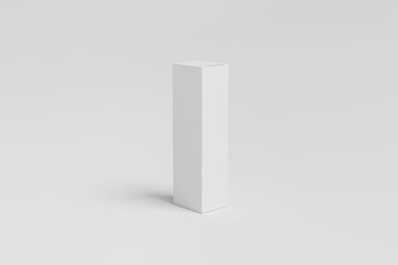 Realistic Rendering of Vertical Box Mock-up on Isolated White Background