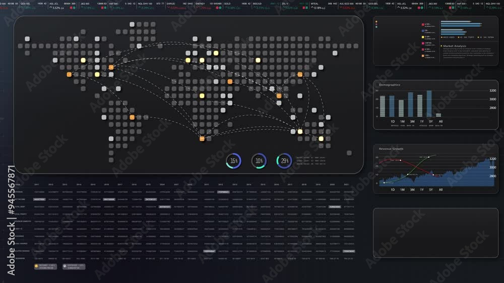 Aufkleber dynamic data visuals for business info graphics, animated charts, and data-driven insights for a bus