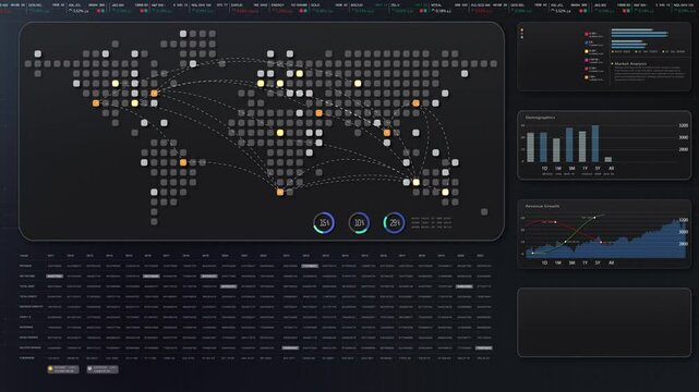 Dynamic data visuals for business info graphics, animated charts, and data-driven insights for a business meeting mock-up. Explore the world of trading, stock exchanges, and crypto