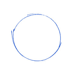 Gemalte Kreis Umrandung mit blauer Farbe
