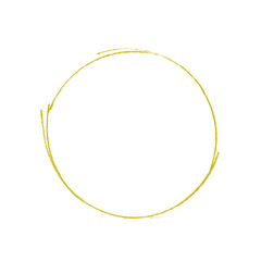 Gemalte Kreis Umrandung mit braun gelber Farbe