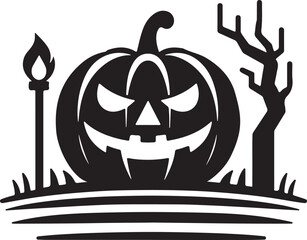 Pumpkin Halloween iconic Vector logo