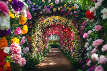 A tunnel made of flowers.