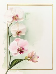 flower card, invitation to wedding, celebration, letterhead with flowers , in watercolor style