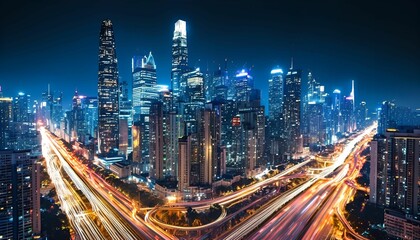 A Vibrant Metropolis Comes Alive Under the Glittering Veil of the Night