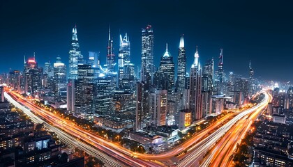 Fototapeta premium The City Where Lights Dance Across the Skyline, Illuminating the Night