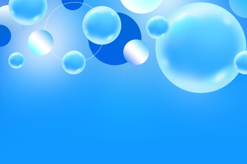 Abstract 3D geometric bokeh gradient soft light blue background for Graphic Business hitech technology digital design illustration web template background backdrop desktop wallpaper bubbles texture