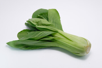 Pakcoy or bok choy on a white background