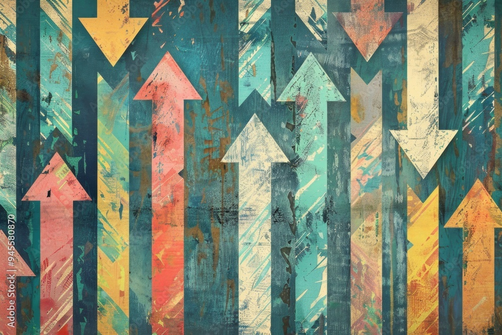 Poster group of arrows pointing in various directions