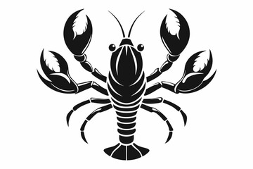 Lobster silhouette vector art illustration