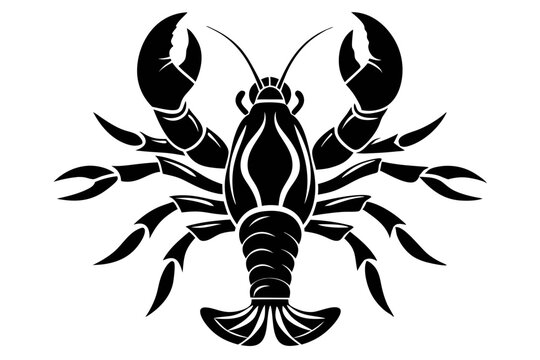 recommend clip art: Lobster silhouette vector art illustration