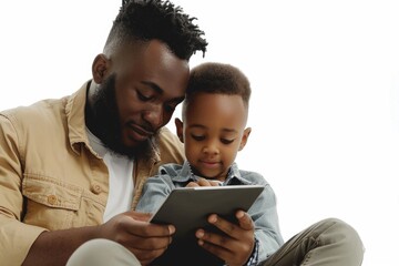 A person and young one exploring digital content together