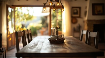 Rustic Dining Table in a Cozy Home