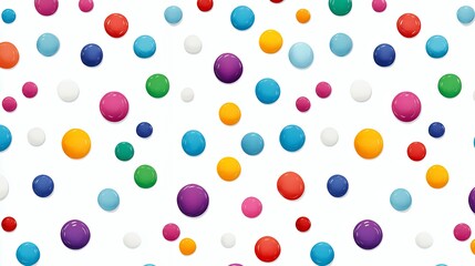 Fototapeta premium A colorful pattern of various-sized dots on a white background.