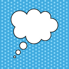 Cloud of thoughts in blue background. speech bubbles. boom comic book explosion vector design pattern. pop art style vector icon speech bubbles