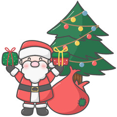 Santa Claus drawing during the Christmas season