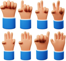 3D 손가락 모양 모음