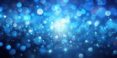 Blue abstract bokeh background with glowing particles, blue, glow, abstract, bokeh, background, particles, lights
