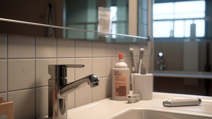 Washing utensil in Hotel washroom - interior