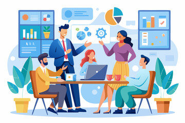 Strategic planning, plan to overcome difficulty or obstacle to reach goal or target, team brainstorm or competitor analysis, business success concept, business team planning for success tactic chart.
