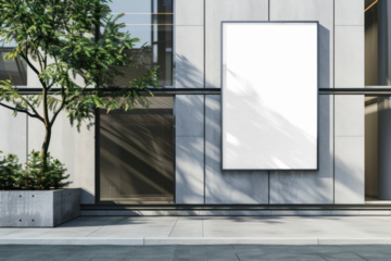 PNG urban billboard mockup, transparent design