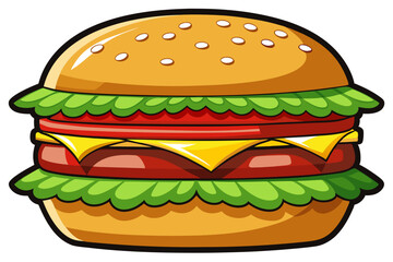 Delicious Burger Clipart: Perfect for Menus and Promotions