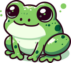 Obraz premium cute cartoon smiling frog