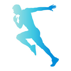 Running Man Silhouette. Isolated Vector Illustration in Colorful Design Style.