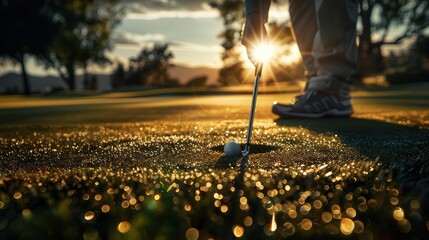 Photo-realistic golf training session, coach advising a golfer on technique, intricate details, realistic surroundings, vibrant colors