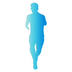 Running Man Silhouette. Isolated Vector Illustration in Colorful Design Style.