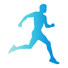 Running Man Silhouette. Isolated Vector Illustration in Colorful Design Style.