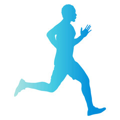 Running Man Silhouette. Isolated Vector Illustration in Colorful Design Style.