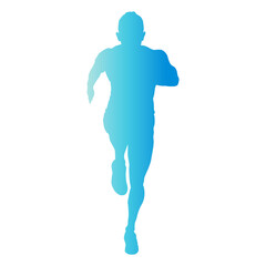 Running Man Silhouette. Isolated Vector Illustration in Colorful Design Style.