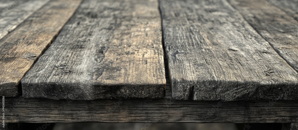 Poster 3d rendering of a weathered wooden structure with a rustic appearance