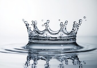 Close-up of a water splash creating a crown shape, highlighting the beauty of liquid motion.
