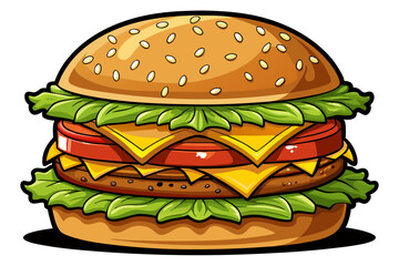 Vector Burger Clipart: Ideal for Restaurant Designs and Ads