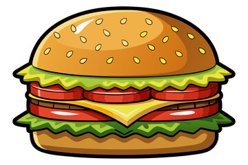 Vector Burger Clipart: Ideal for Restaurant Designs and Ads