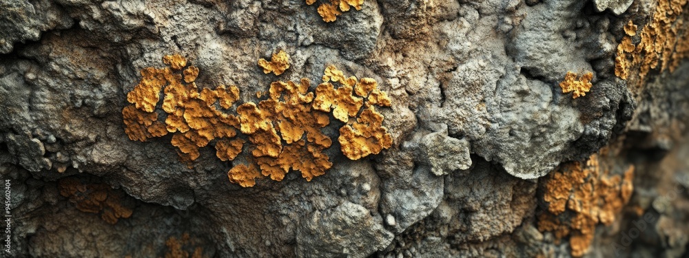 Aufkleber 3d rendering of lichen growing on tree bark