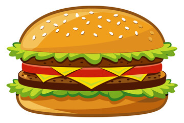 Vector Burger Clipart: Ideal for Restaurant Designs and Ads