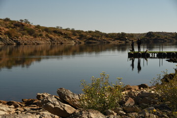 Fishing at the dam