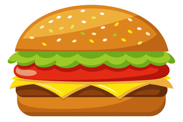 Vector Burger Clipart: Ideal for Restaurant Designs and Ads