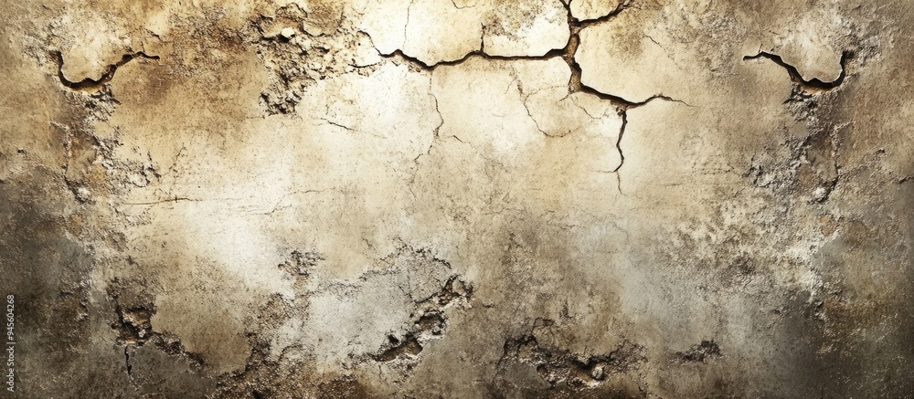Poster 3d rendering of an old grunge wall background featuring an abstract design with cracks spots and sta