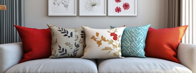 3D rendering of decorative pillows